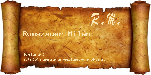Rumszauer Milán névjegykártya