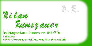 milan rumszauer business card